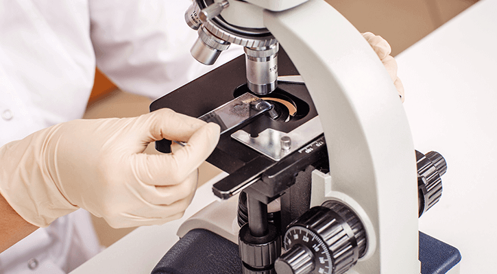 Person running a laboratory test using our in-house laboratory equipment